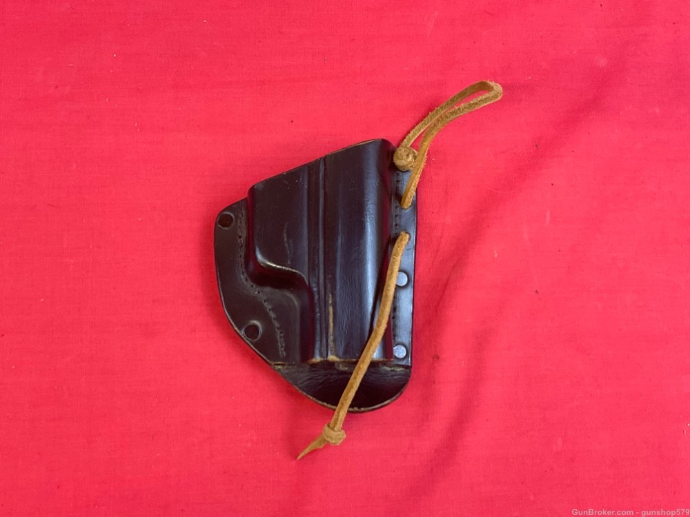 Vintage HK P7 PSP Standard Leather Holster 9MM 9x19 Squeeze Police NATO -img-0