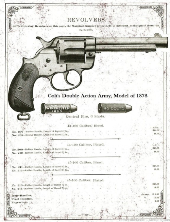 ANTIQUE Colt Model 1878 Double Action Revolver - .45-img-5