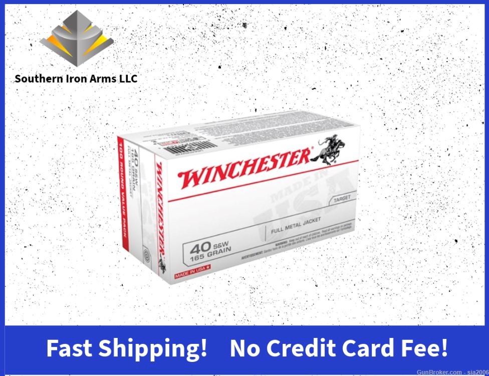 Winchester USA .40 S&W 165GR FMJ - USA40SWVP - 100 Rounds-img-0