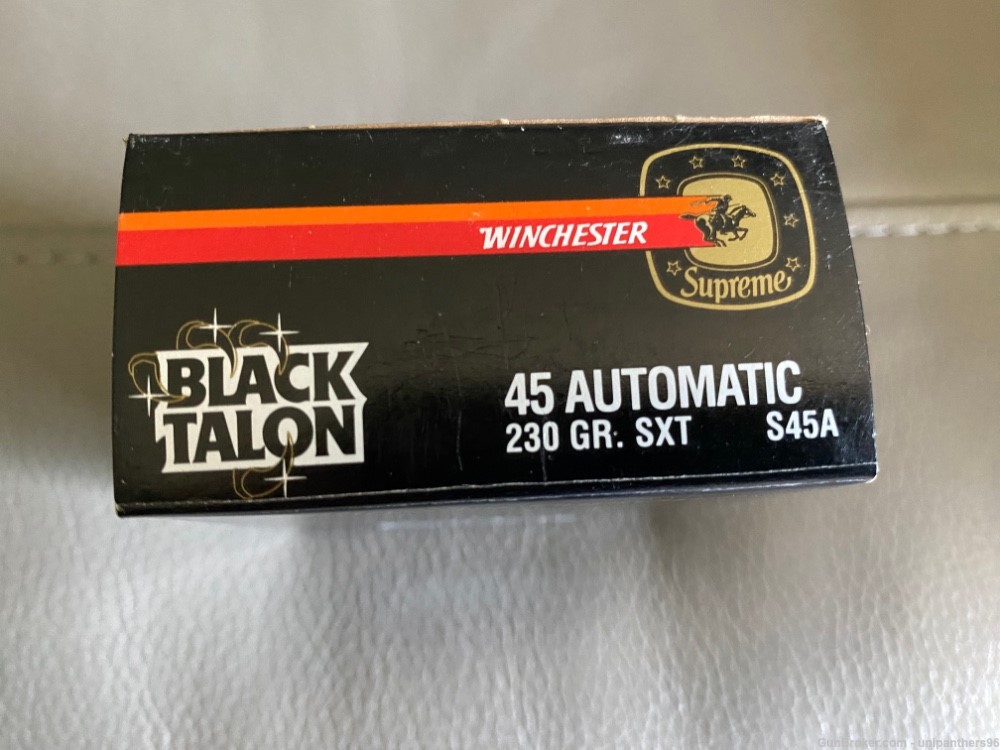 Winchester Black Talon 230gr SXT .45 ACP S45A 1 Box 20 Rounds-img-3