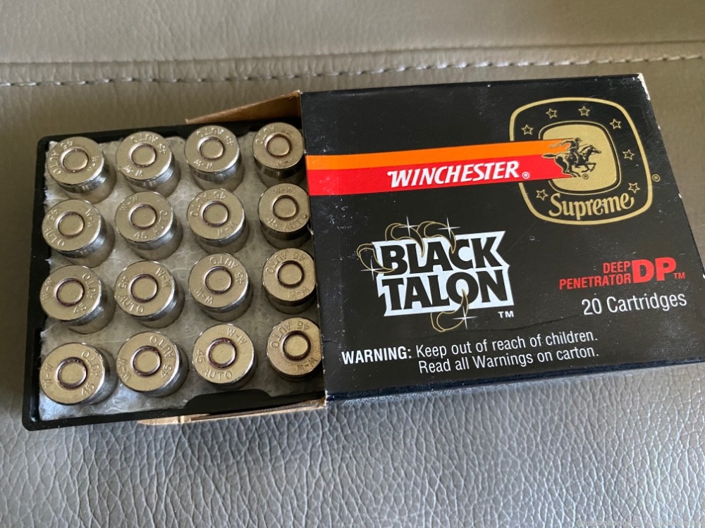 Winchester Black Talon 230gr SXT .45 ACP S45A 1 Box 20 Rounds-img-0