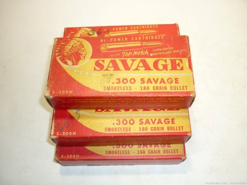 20rd - INDIAN HEAD SAVAGE - 300 SAVAGE - 180gr SP - VINTAGE AMMO-img-4