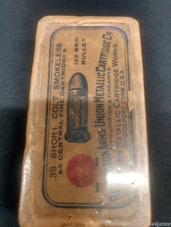 .38 colt short vintage Remington ARMS umc blue label round corner 1915 RARE-img-0