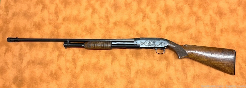 1949 Winchester Model 12 28" Engraved 20GA Pump Shotgun-img-1