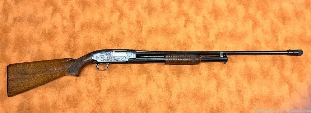 1949 Winchester Model 12 28" Engraved 20GA Pump Shotgun-img-0