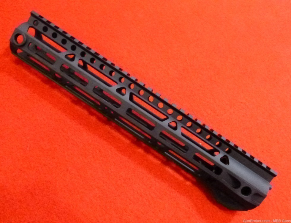 AR 15 12" M-Lok Lightweight Freefloat Rail 6061-T6 Aluminum Black -img-3