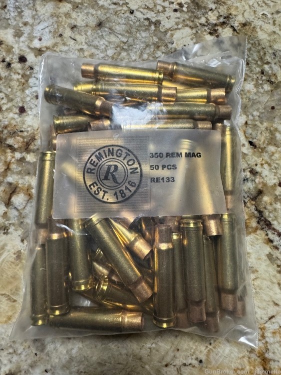 New 350 Remington Magnum brass 350 Rem Mag 50 count FAST SHIP-img-0