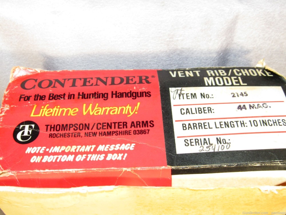 Thompson Center TC Contender 44 Mag Magnum 10" Vent Rib Holster As New 1984-img-17