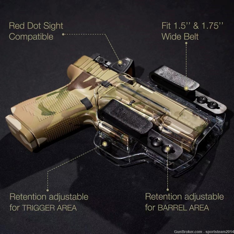 Clear! OWB/IWB Holster for Colt 1911 Fit Holosun 507K 407K,Shield RMS/RMSc-img-5