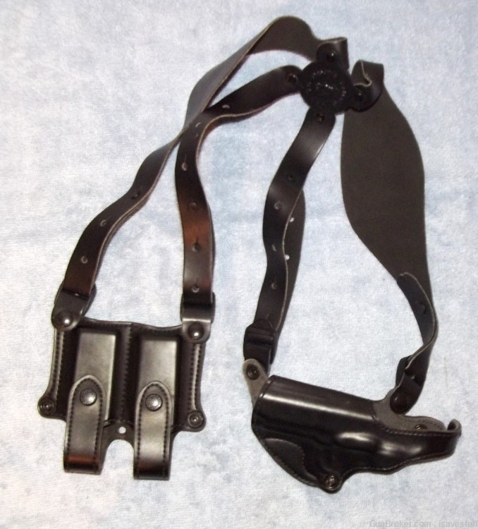 Colt Govt 1911 Desantis L/H Leather Shoulder Holster Gold Cup Delta Elite -img-2