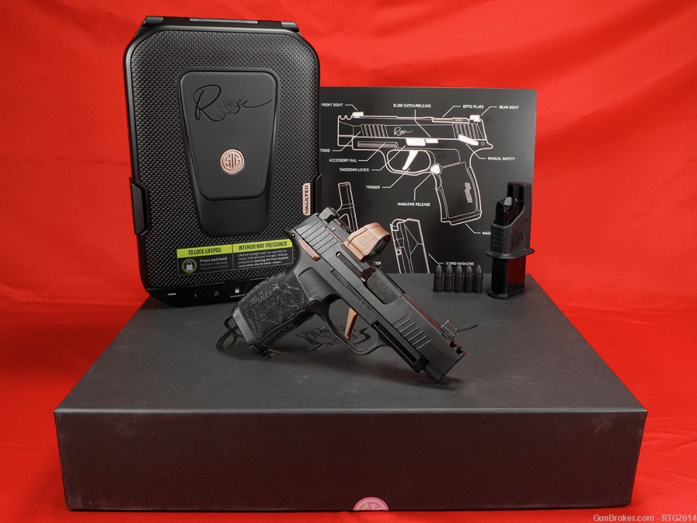 Sig P365 Rose XL Comp Romeo Red Dot, Sub-Compact 9mm, 2x12rd Mags, Vault-img-0