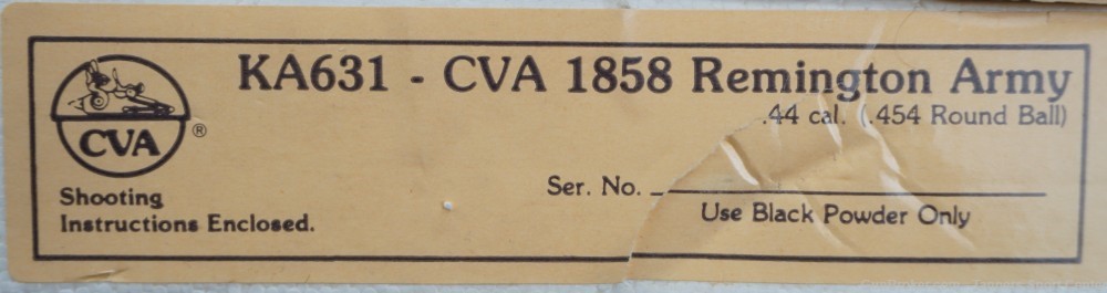 Unbuilt CVA 1858 Remington Army 44 / 454cal 8" No Reserve $.01 Start-img-8