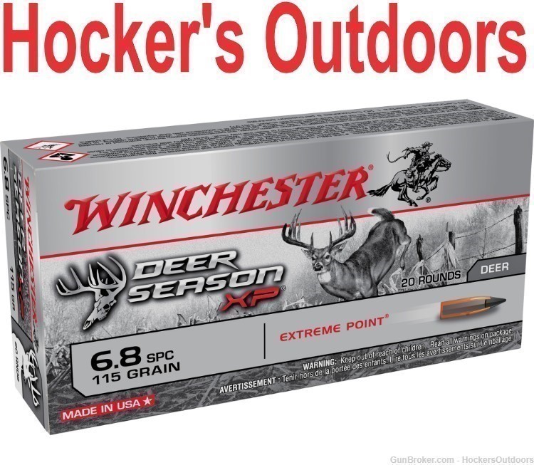 Winchester Deer Season XP Ammunition 6.8SPC 115gr Box of 20 X68SPCDS-img-0