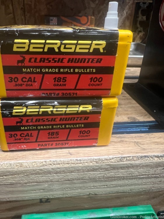 New unopened - .308 Berger 185 Classic Hunter Box of 100 Bullets -img-0