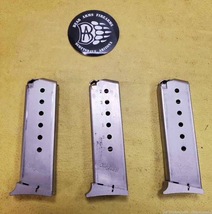 Sig Sauer P230 P232 magazine set zipper back nickel 380 factory vintage mag-img-0