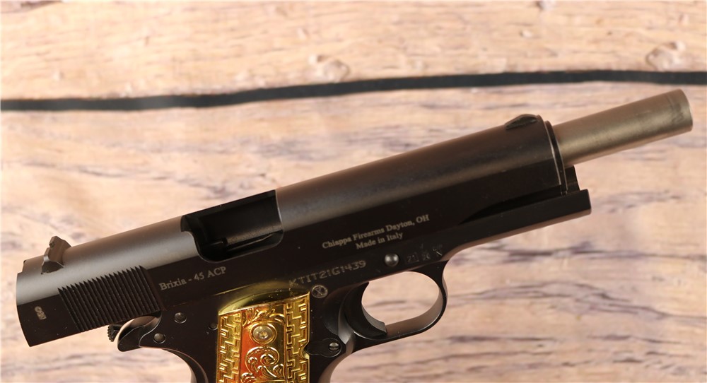 Chiapa Charles Daly 1911 .45 ACP 5" Barrel Gold Pistol Grip Box 1 8 rnd Mag-img-5