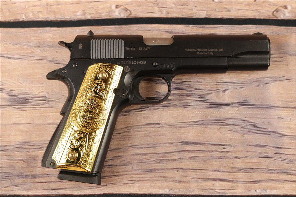 Chiapa Charles Daly 1911 .45 ACP 5" Barrel Gold Pistol Grip Box 1 8 rnd Mag-img-2