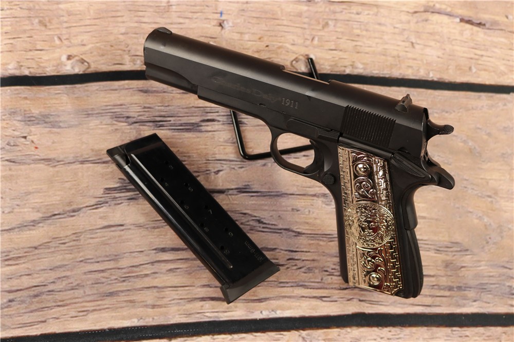 Chiapa Charles Daly 1911 9mm 5"Barrel Silver Pistol Grip Box 1 10 Round Mag-img-1