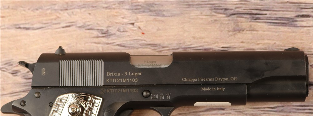 Chiapa Charles Daly 1911 9mm 5"Barrel Silver Pistol Grip Box 1 10 Round Mag-img-8