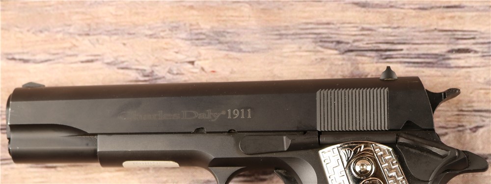 Chiapa Charles Daly 1911 9mm 5"Barrel Silver Pistol Grip Box 1 10 Round Mag-img-6