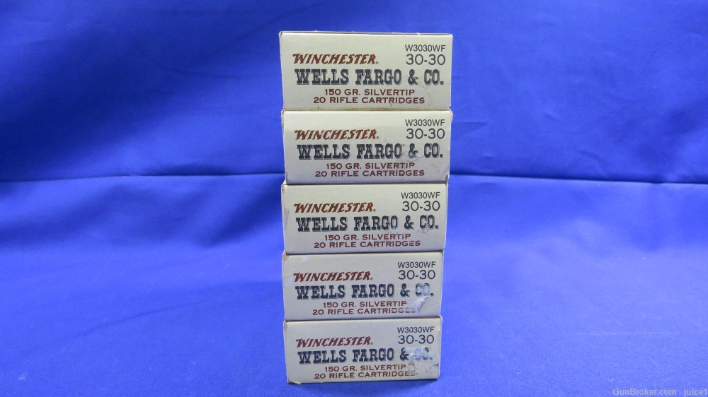 RARE & COLLECTIBLE Winchester Wells Fargo 30-30 Ammo 5 Boxes w/ Rifle Box-img-5
