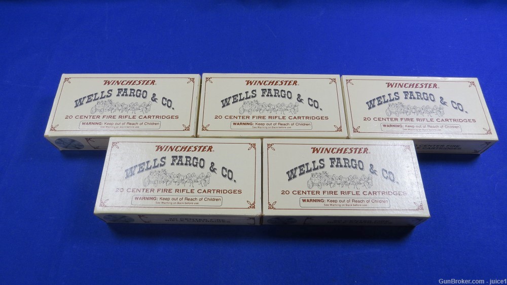 RARE & COLLECTIBLE Winchester Wells Fargo 30-30 Ammo 5 Boxes w/ Rifle Box-img-2