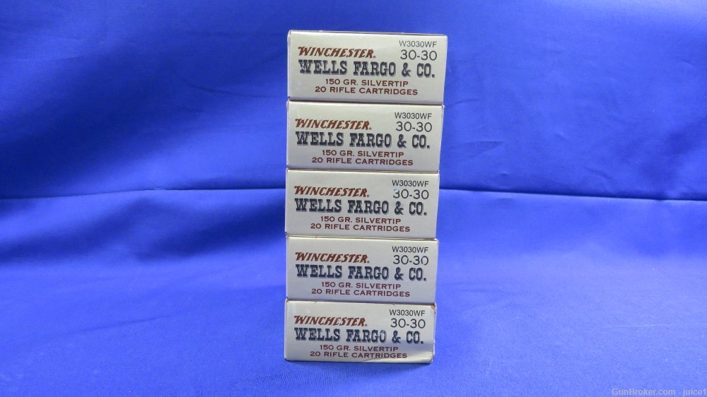 RARE & COLLECTIBLE Winchester Wells Fargo 30-30 Ammo 5 Boxes w/ Rifle Box-img-3