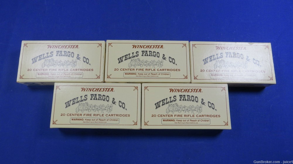 RARE & COLLECTIBLE Winchester Wells Fargo 30-30 Ammo 5 Boxes w/ Rifle Box-img-1