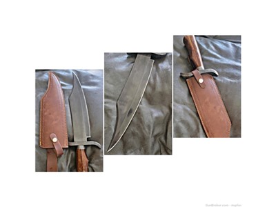 Burnished STAINLESS STEEL BOWIE KNIFE 