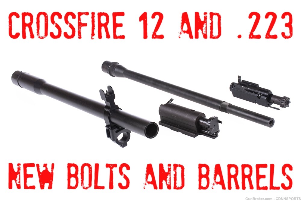 Crossfire .223 & 12 Gauge NEW FACTORY BARRELS & COMPLETE BOLTS-img-0