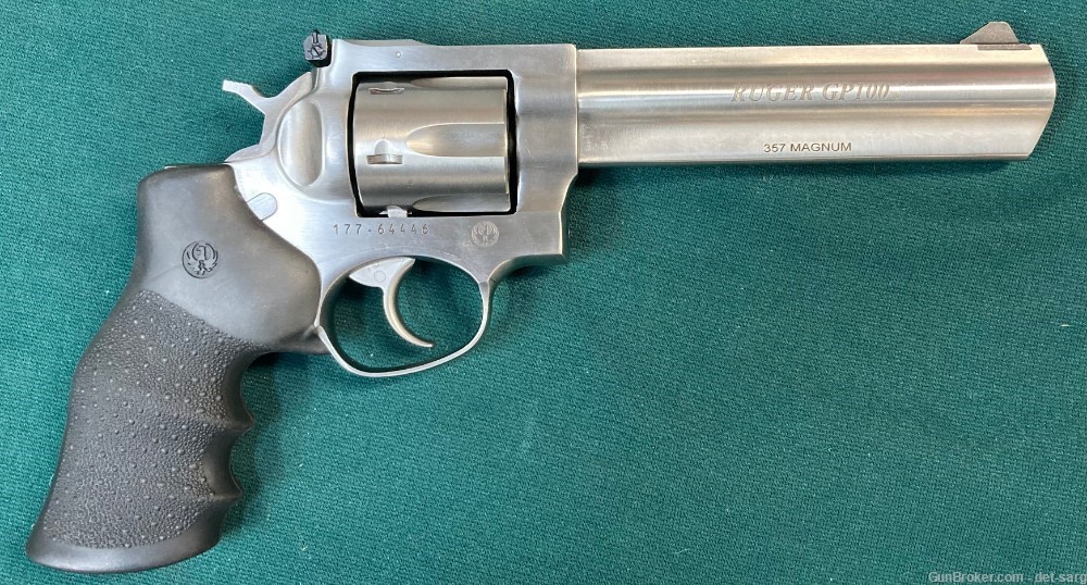 Ruger GP100, 6" stainless, 357 magnum, Exc.-img-3