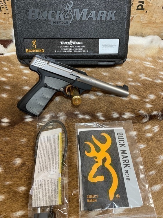 Browning Buckmark Buck Mark Camper UFX stainless 5.5”  .22 LR-img-2