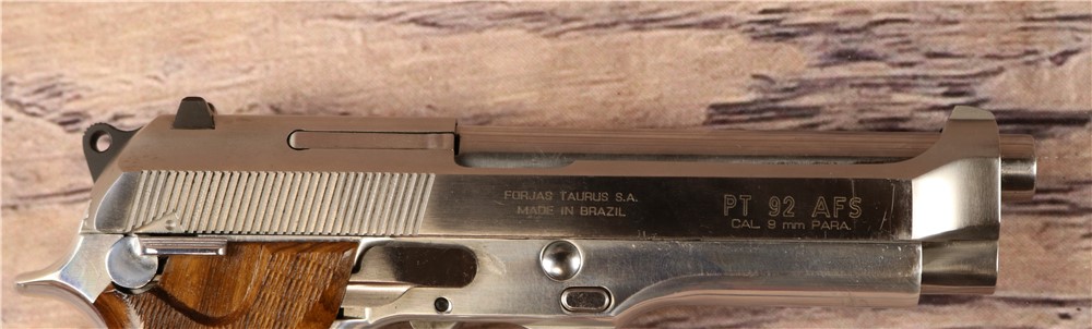 Taurus PT 92 AFS 9mm 5" Barrel 3 Mags Chrome Finish w/ Wood Grip-img-8