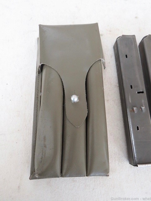 3 Military 32rd 9mm UZI Submachine Gun Magazines + Magazine Pouch & Sling-img-2