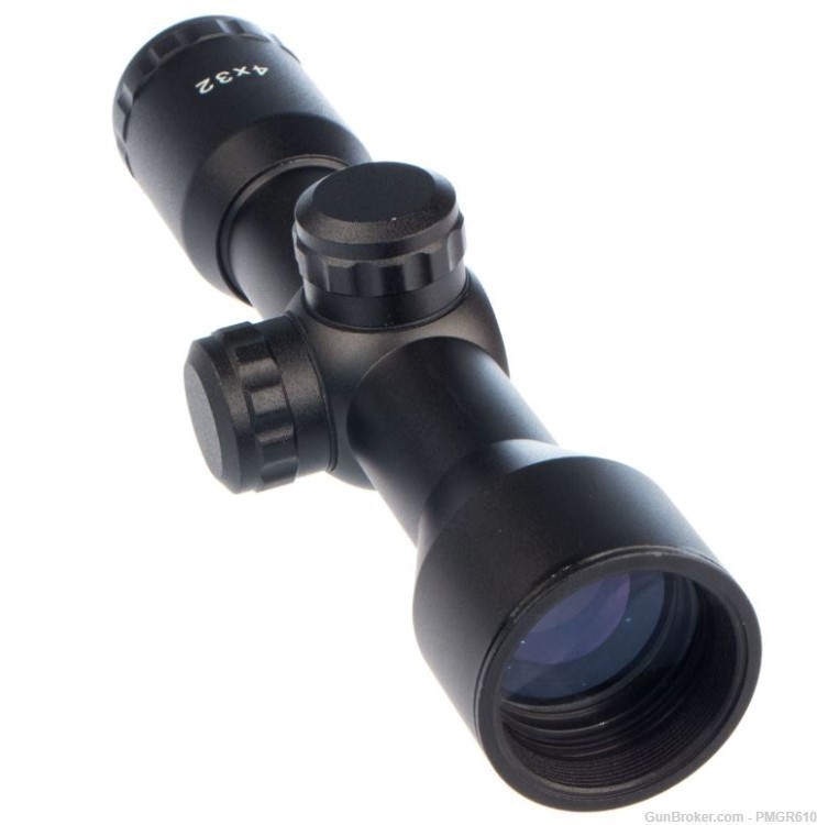 SKULL 4X32 COMPACT ZIP FOCUS SCOPE WITH MILDOT RETICLE & 1” RINGS NEW      -img-4