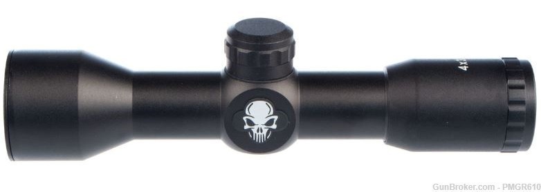 SKULL 4X32 COMPACT ZIP FOCUS SCOPE WITH MILDOT RETICLE & 1” RINGS NEW      -img-1