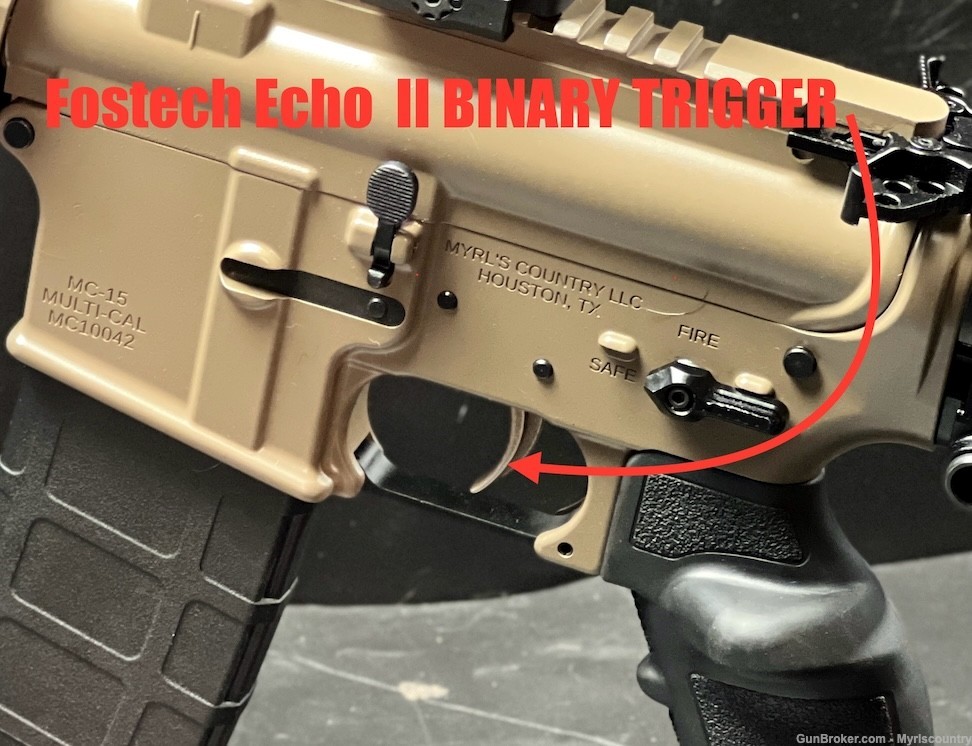 AR15 Myrls FDE 10.5" Quantum 5.56 Folding Fostech Echo Binary Trigger AR15-img-5