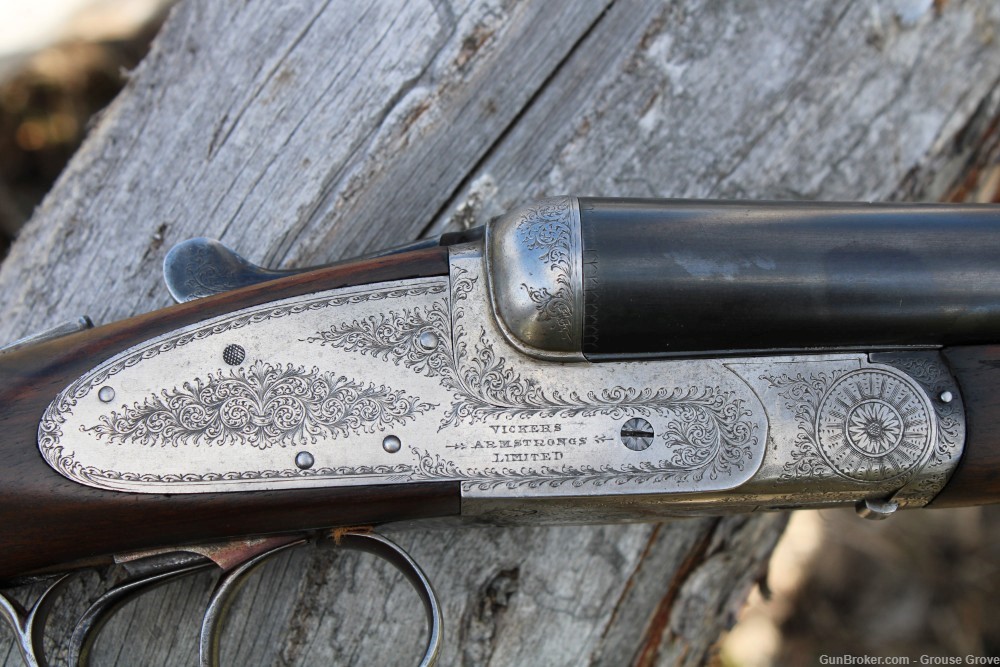 Vickers Armstrong (of London) Unusual Lightweight 12 Ga Sidelock Ejector $1-img-2