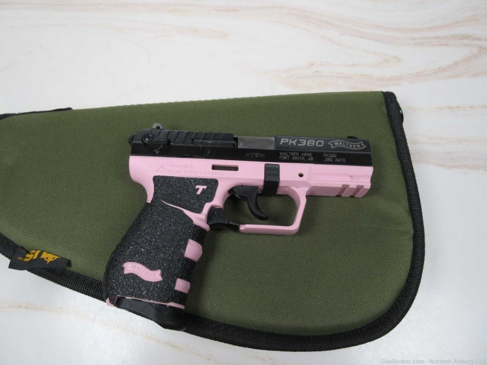 Walther PK380 .380ACP pink/black 8+1 ambi safety & mag release-img-1