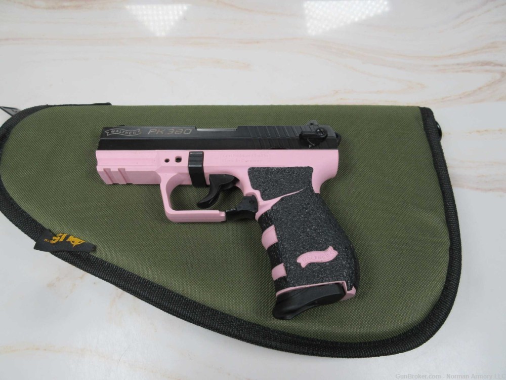 Walther PK380 .380ACP pink/black 8+1 ambi safety & mag release-img-0