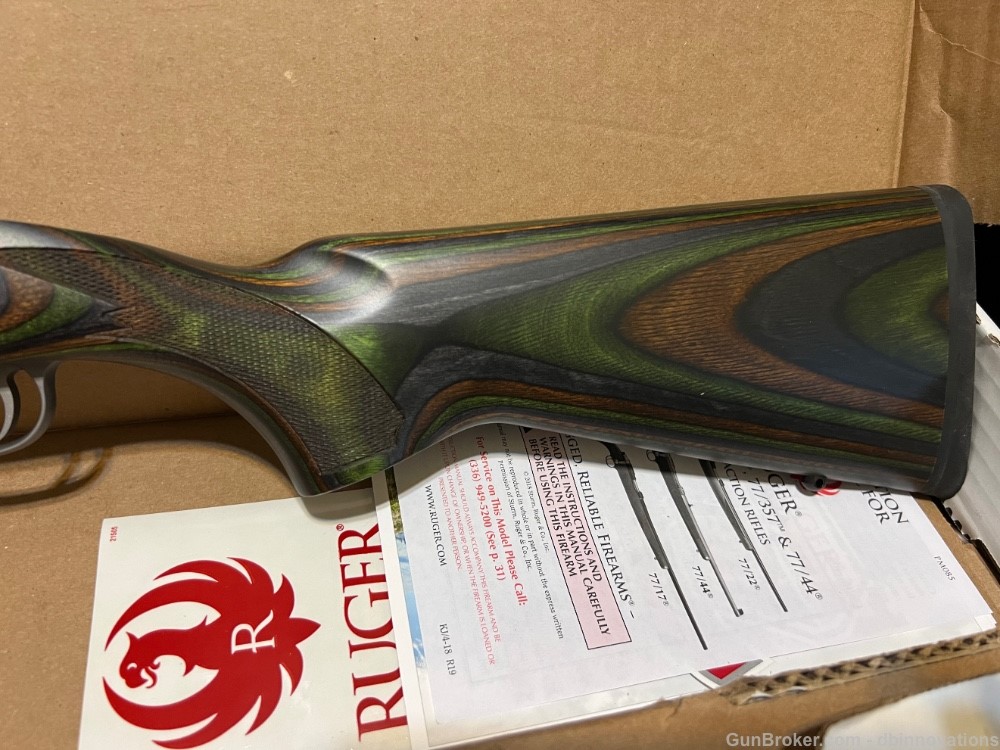 Ruger 77/17 .17 WSM Green Mountain Laminate Stainless 18.5" Threaded 7219-img-5