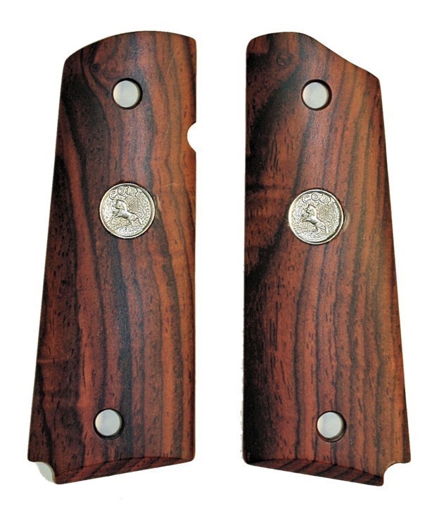 Colt 1911 Smooth Cocobolo Rosewood Grips With Medallions-img-0