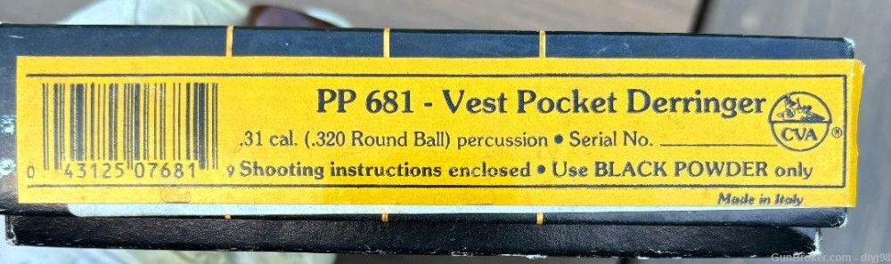 CVA Vest Pocket Derringer PP 618 .31 caliber, black powder muzzle loader-img-2