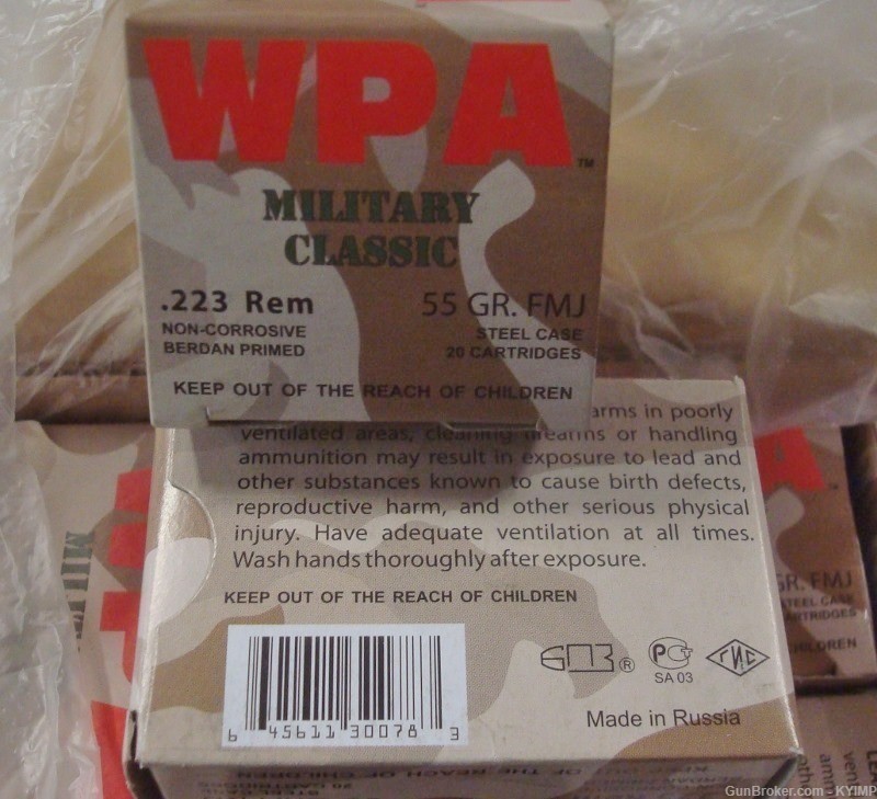 200 WOLF WPA 223 FMJ 55 gr Factory NEW Non-Corrosive Ammo MC22355FMJ-img-3