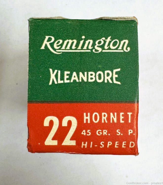 Full box Remington Kleanbore Military Issue 22 Hornet Hi-Speed Ammunition-img-1