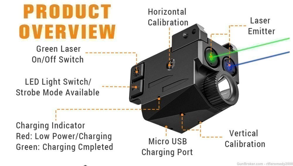 Blue Green Red Laser Sight Flashlight Laser Combo Glock Sight Flash Light-img-1