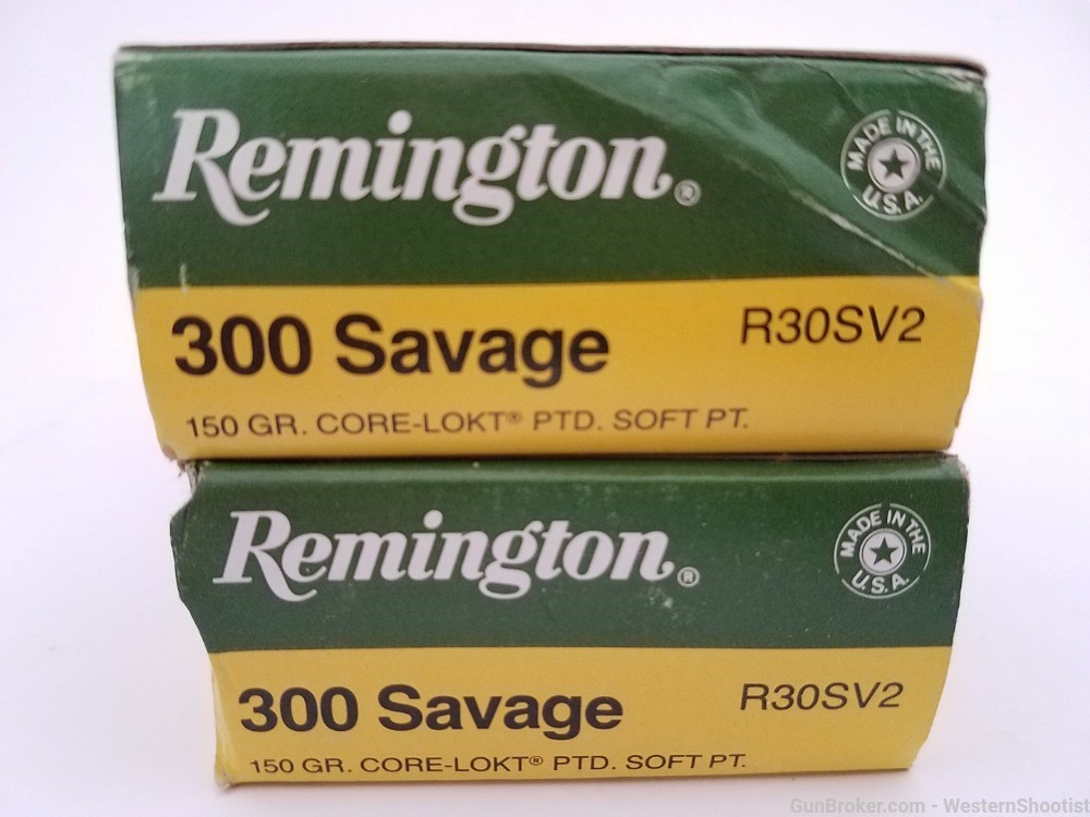 2 boxes 40 rnds of 300 Sav Savage 150gr Remington CORE-LOKT PSP - no CC fee-img-0