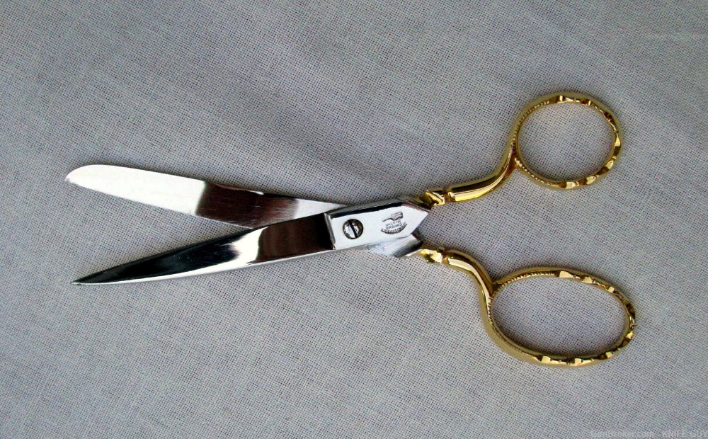  LARGE PRESENTATION CEREMONIAL HAND FORGED FRENCH CASED GOLD SCISSORS-img-3