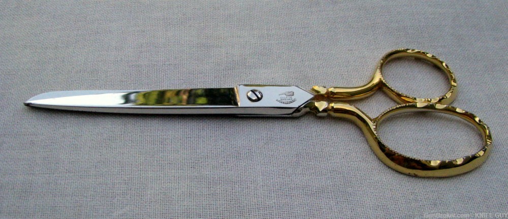  LARGE PRESENTATION CEREMONIAL HAND FORGED FRENCH CASED GOLD SCISSORS-img-7