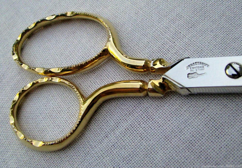  LARGE PRESENTATION CEREMONIAL HAND FORGED FRENCH CASED GOLD SCISSORS-img-2